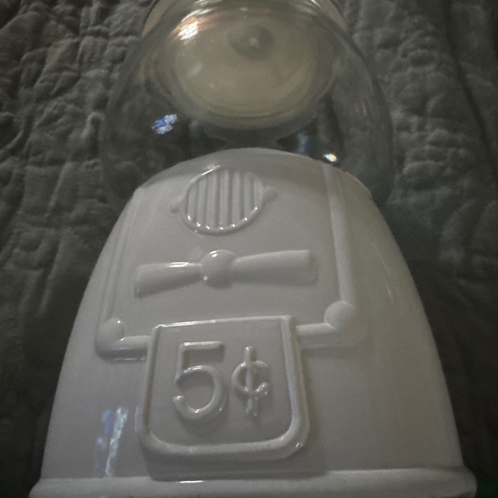 White and Blue Glass Gumball Jars both included.